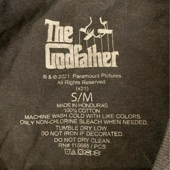 The Godfather men's size small black graphic short sleeve crewneck t-shirt - Picture 3 of 6